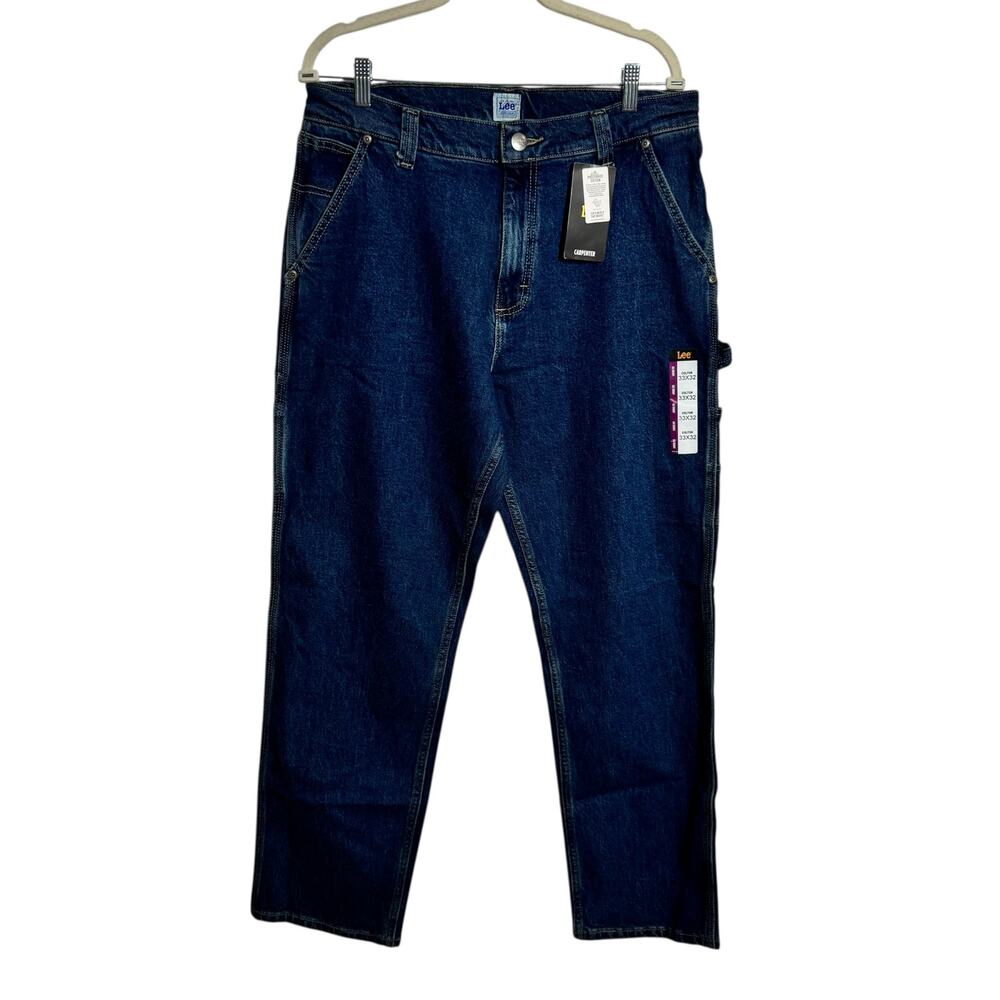 Lee Carpenter Loose Fit Jeans Men 33x32 Blue Pocket Utility Cotton Workwear Pant